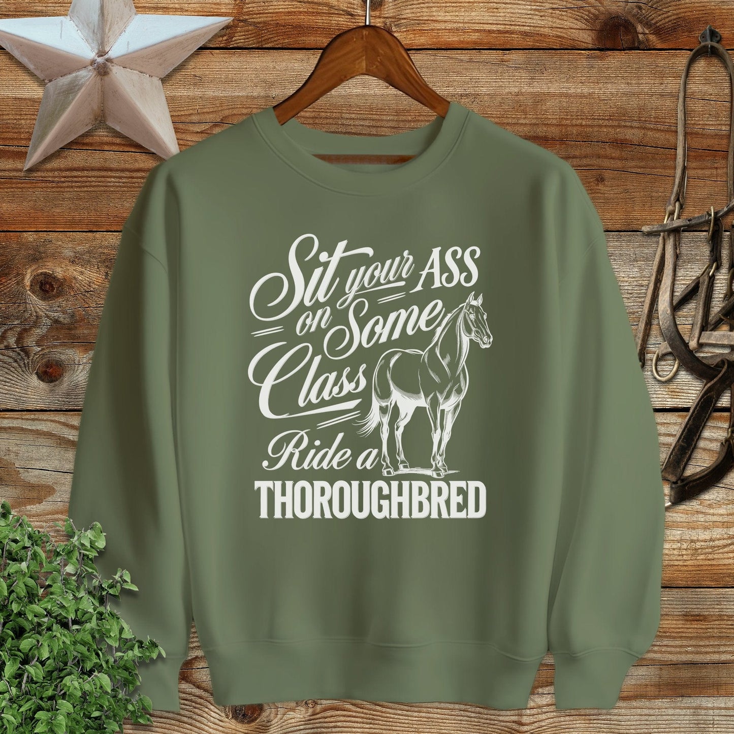 Ladies Shirt Ride a Thoroughbred Sweats