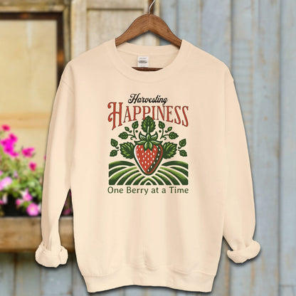 Ladies Shirt Sand / S / Adult Sweatshirt Harvesting Happiness Shirt