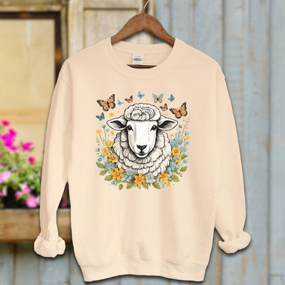 Ladies Shirt Sand / S / Adult Sweatshirt Whimsical Sheep Shirt