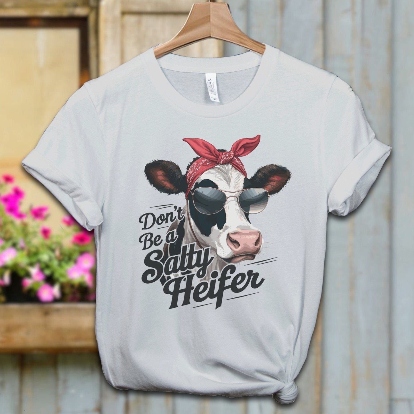 Ladies Shirt Silver / XS / Adult T-shirt Don't Be a Salty Heifer Shirt