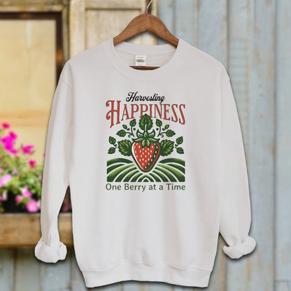 Ladies Shirt Sport Grey / S / Adult Sweatshirt Harvesting Happiness Shirt