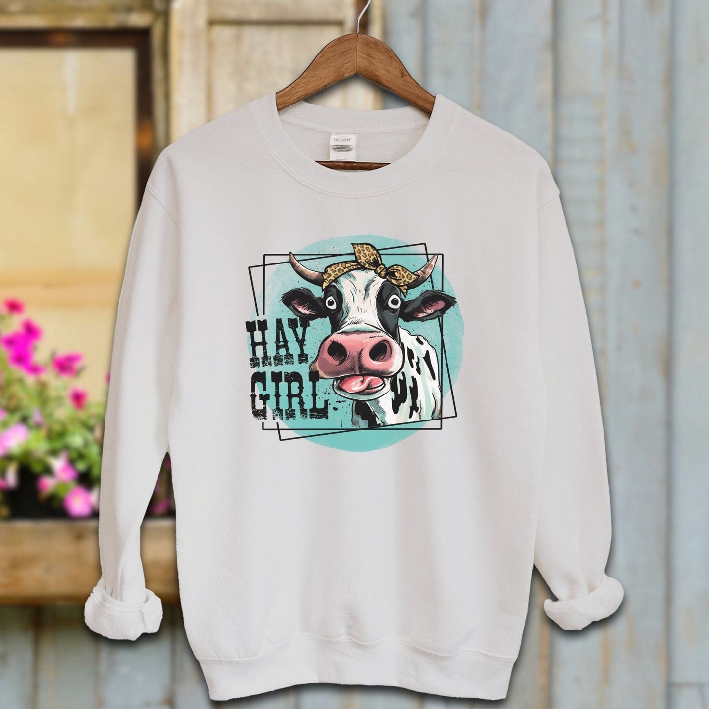 Ladies Shirt Sport Grey / S / Adult Sweatshirt Hay Girl Cow Shirt