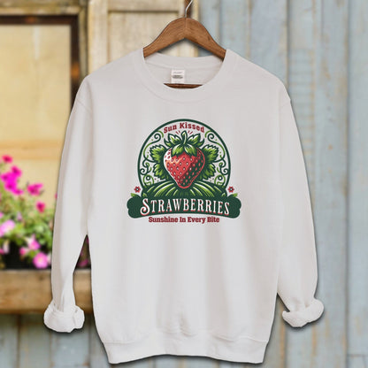 Ladies Shirt Sport Grey / S / Adult Sweatshirt Sun Kissed Strawberries Shirt