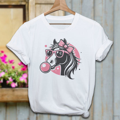 Ladies Shirt T-Shirts / Ash / XS Bubble Gum Horse Shirt