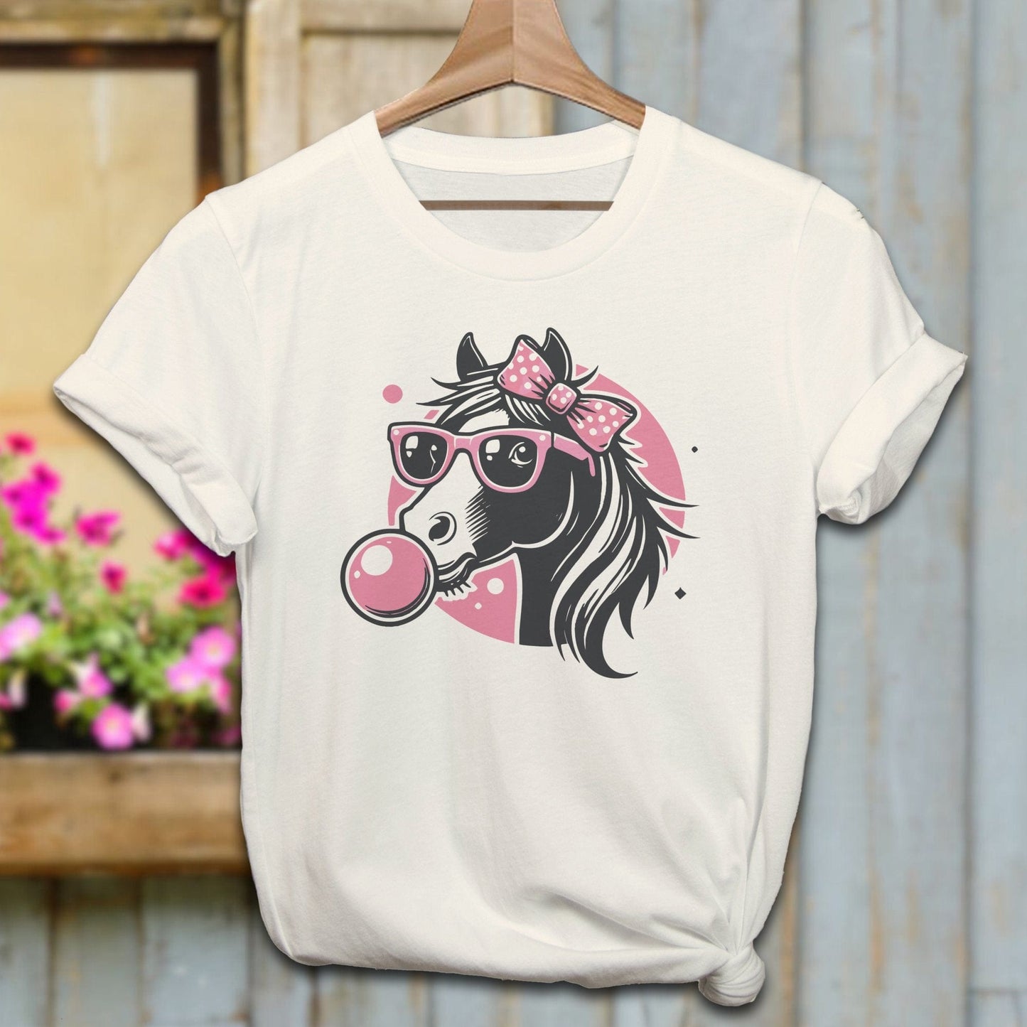 Ladies Shirt T-Shirts / Natural / XS Bubble Gum Horse Shirt