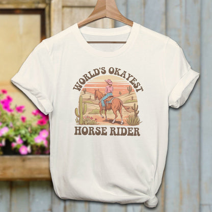 Ladies Shirt T-Shirts / Natural / XS World's Okayest Horse Rider Shirt