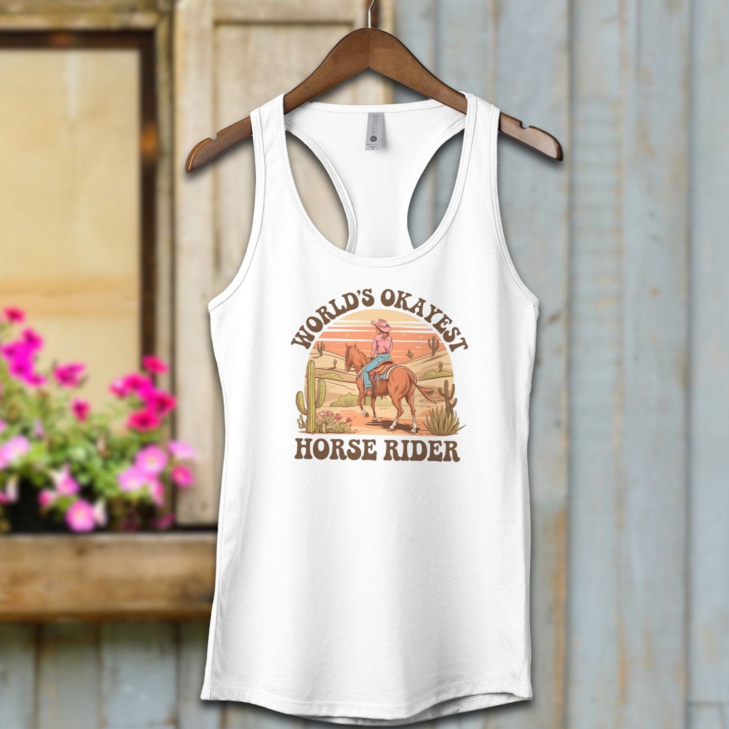 Ladies Shirt Tank Tops / White / XS World's Okayest Horse Rider Shirt