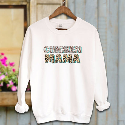 Ladies Shirt White / S / Adult Sweatshirt Chicken Mama Fun Shirt