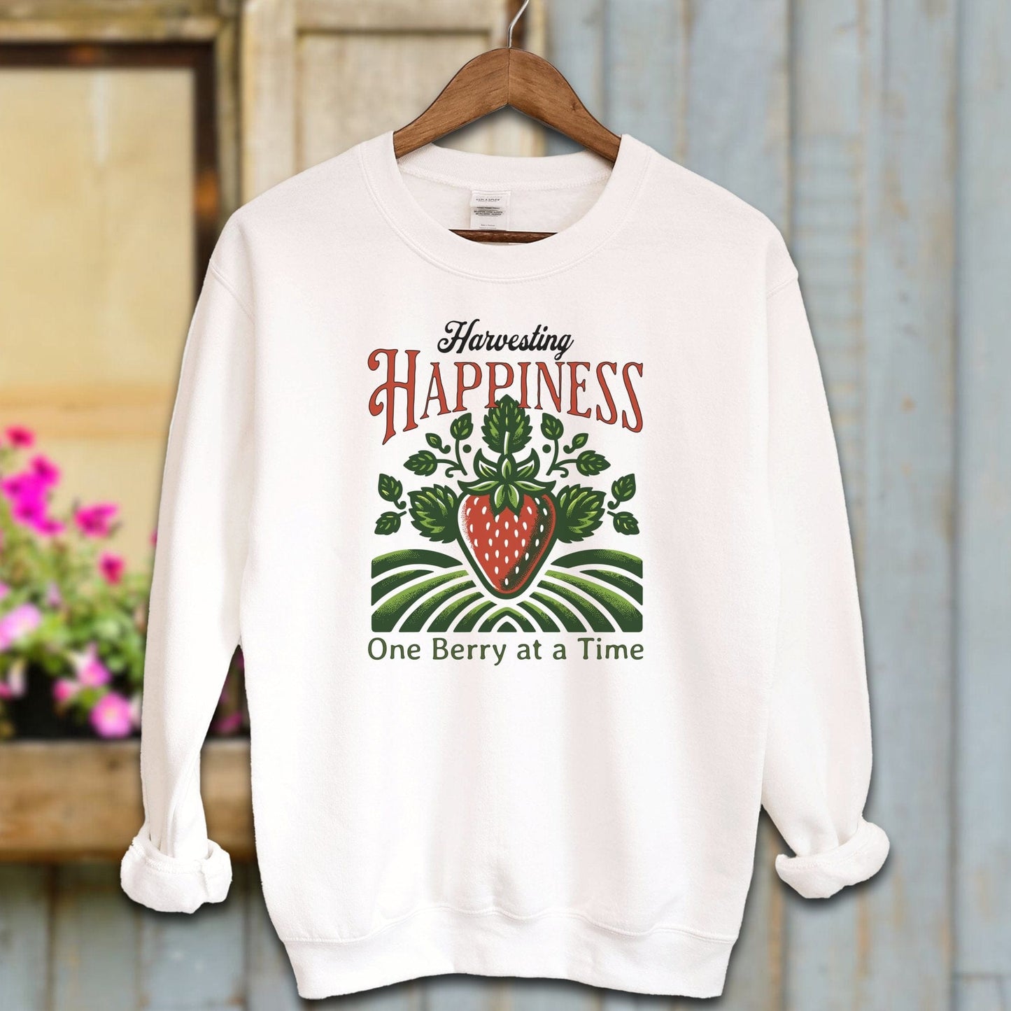 Ladies Shirt White / S / Adult Sweatshirt Harvesting Happiness Shirt