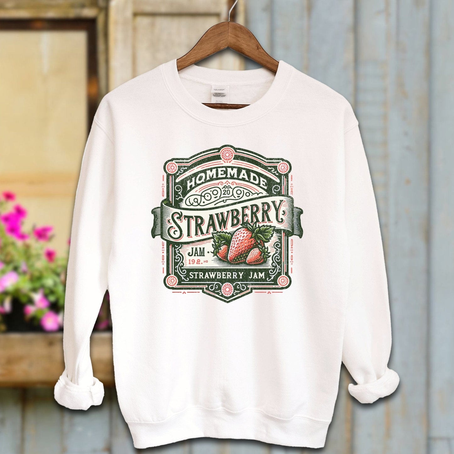 Ladies Shirt White / S / Adult Sweatshirt Homemade Strawberry Jam vintage Shirt