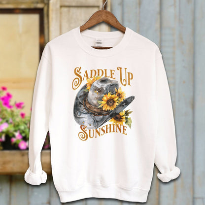 Ladies Shirt White / S / Adult Sweatshirt Saddle Up Sunshine Shirt