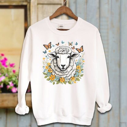 Ladies Shirt White / S / Adult Sweatshirt Whimsical Sheep Shirt