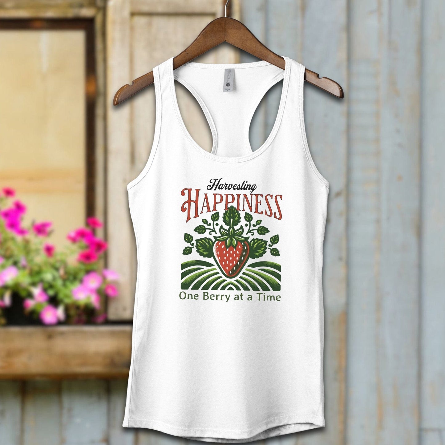 Ladies Shirt White / XS / Adult Racerback Harvesting Happiness Shirt