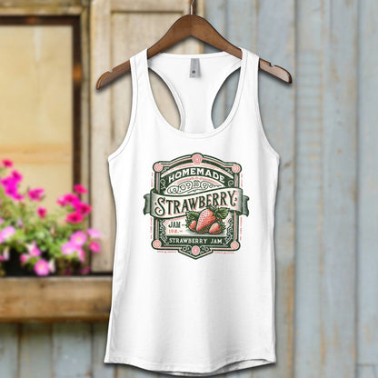 Ladies Shirt White / XS / Adult Racerback Homemade Strawberry Jam vintage Shirt