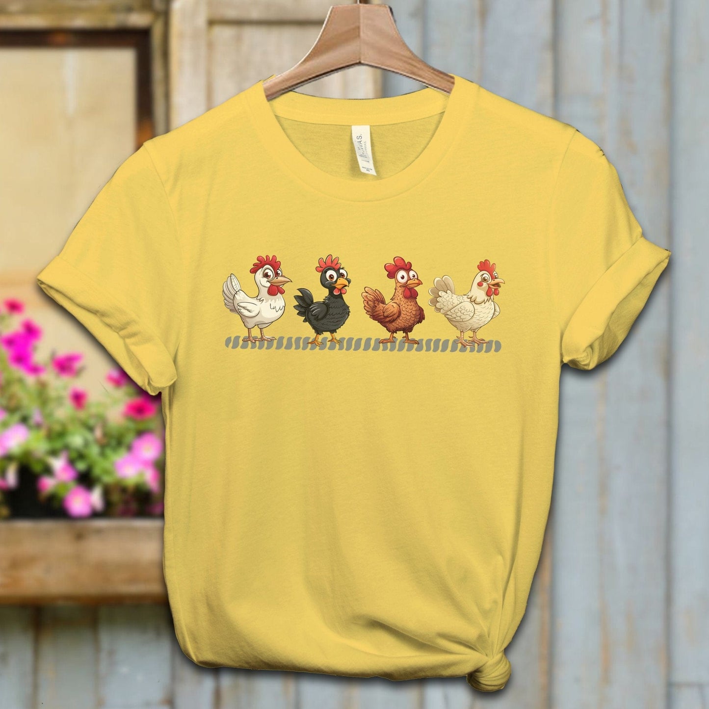 Ladies Shirt Yellow / XS / Adult T-shirt Funny Chicken Shirt