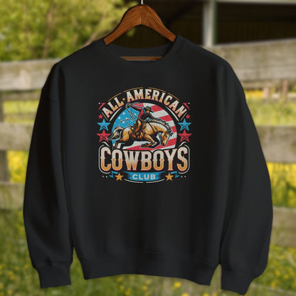 Mens Shirts Adult Sweatshirt / Black / S All American Cowboys Club Shirt