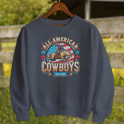 Mens Shirts Adult Sweatshirt / Heather Sport Dark Navy / S All American Cowboys Club Shirt