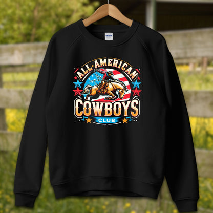 Mens Shirts Adult Sweatshirt / S / Black All American Cowboys Club Shirt