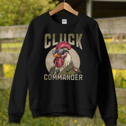 Mens Shirts Adult Sweatshirt / S / Black Cluck Commander Shirt