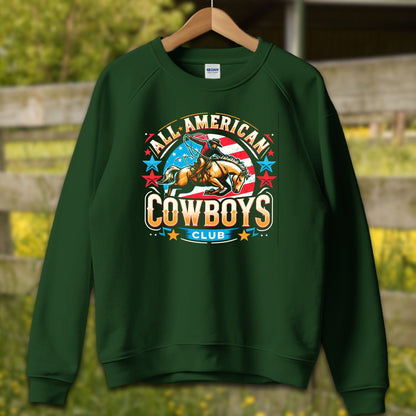 Mens Shirts Adult Sweatshirt / S / Forest Green All American Cowboys Club Shirt