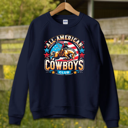 Mens Shirts Adult Sweatshirt / S / Navy All American Cowboys Club Shirt