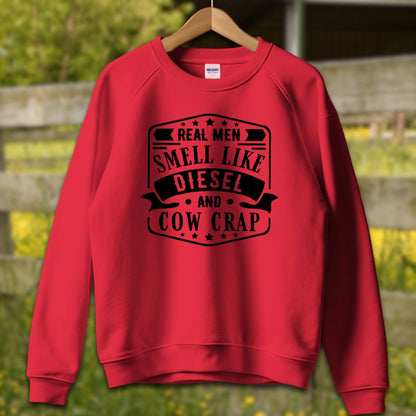 Mens Shirts Adult Sweatshirt / S / Red Real Men Smell Like Diesel Shirt