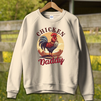 Mens Shirts Adult Sweatshirt / S / Sand Chicken Daddy Rooster Shirt