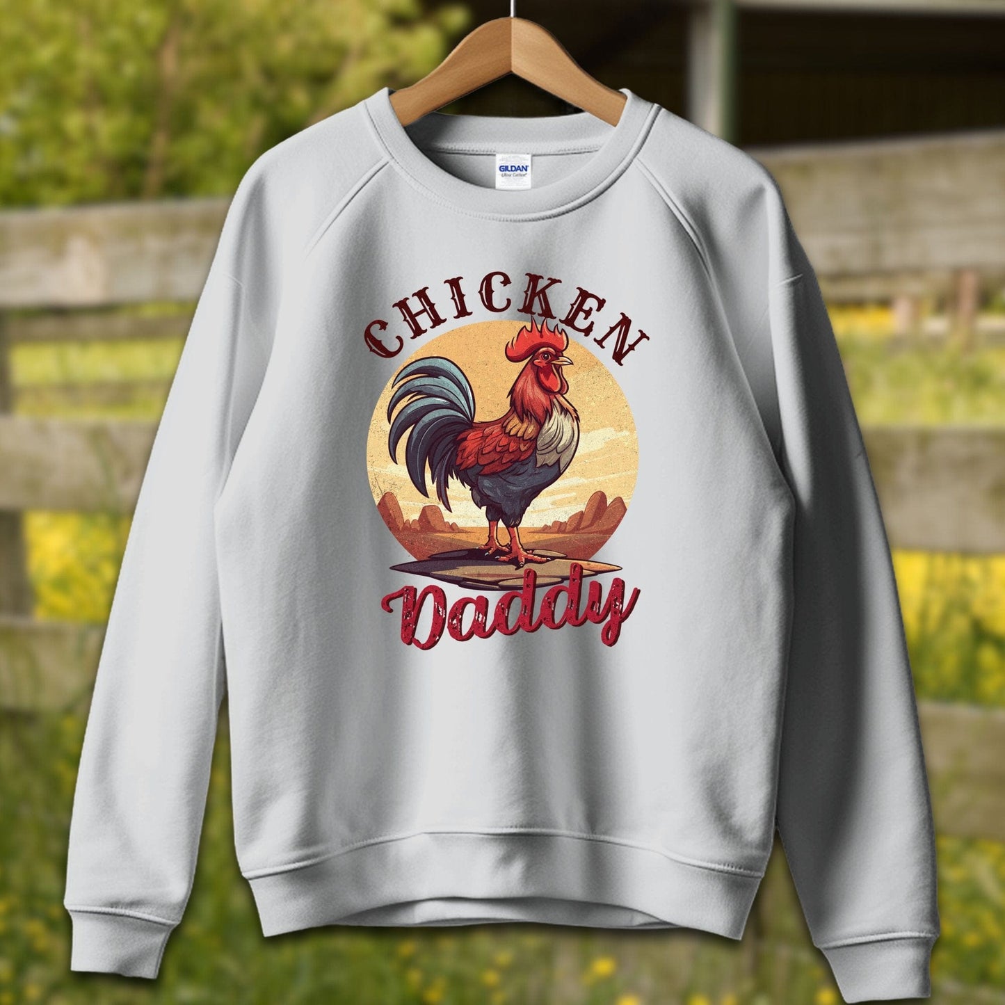 Mens Shirts Adult Sweatshirt / S / Sport Grey Chicken Daddy Rooster Shirt