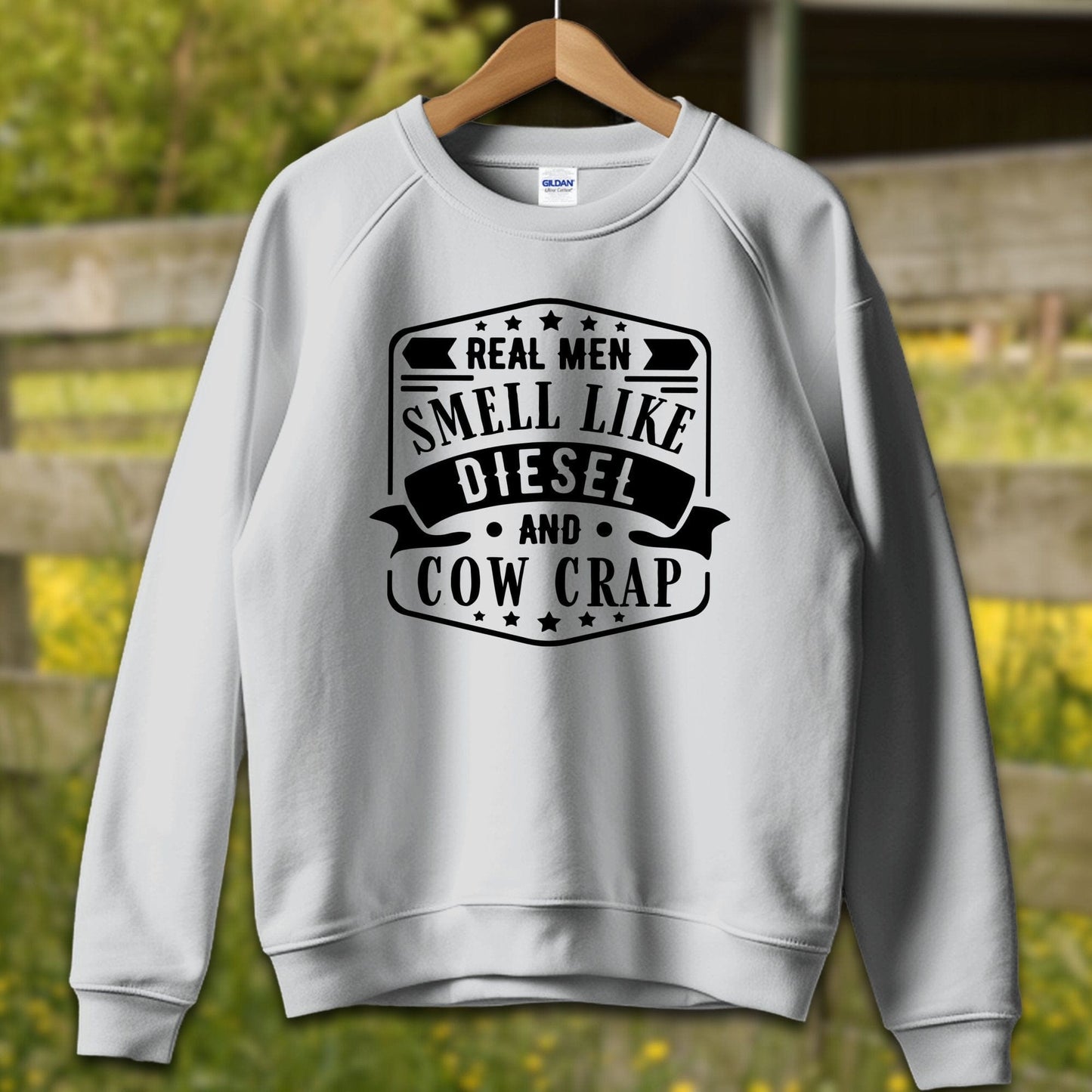 Mens Shirts Adult Sweatshirt / S / Sport Grey Real Men Smell Like Diesel Shirt