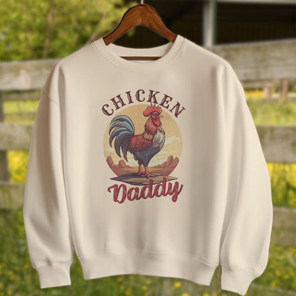 Mens Shirts Adult Sweatshirt / Sand / S Chicken Daddy Rooster Shirt