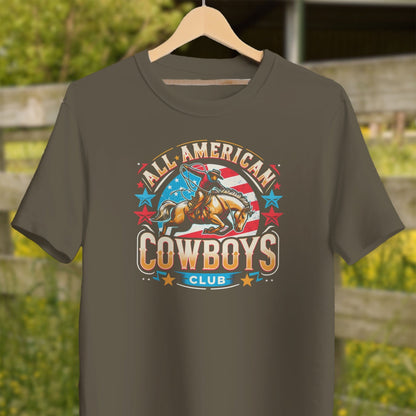 Mens Shirts Adult T-Shirt / Army / XS All American Cowboys Club Shirt