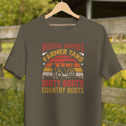 Mens Shirts Adult T-Shirt / Army / XS Rough Hands Farmer Tans Shirt