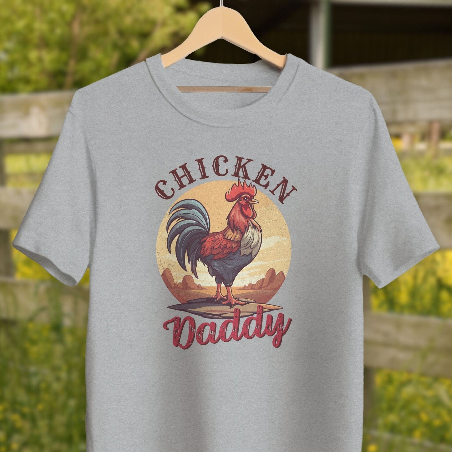 Mens Shirts Adult T-Shirt / Athletic Heather / XS Chicken Daddy Rooster Shirt