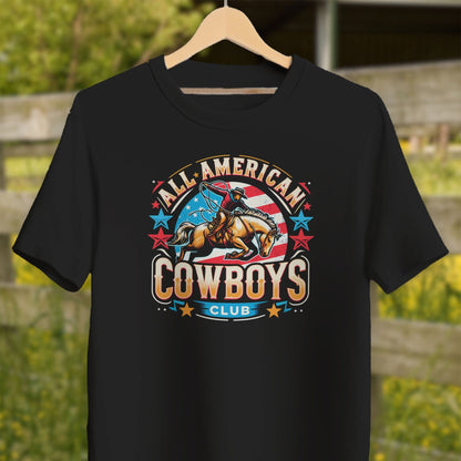 Mens Shirts Adult T-Shirt / Black / XS All American Cowboys Club Shirt