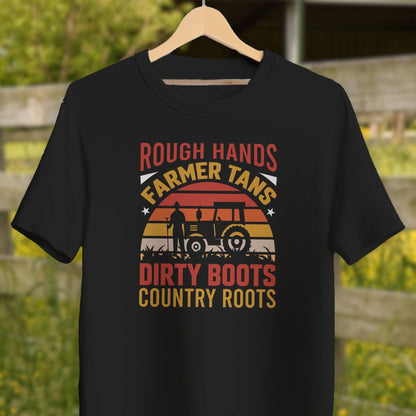 Mens Shirts Adult T-Shirt / Black / XS Rough Hands Farmer Tans Shirt