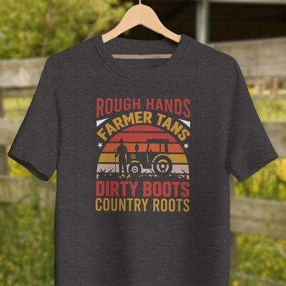 Mens Shirts Adult T-Shirt / Dark Grey Heather / XS Rough Hands Farmer Tans Shirt