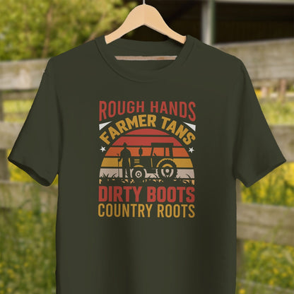 Mens Shirts Adult T-Shirt / Dark Olive / XS Rough Hands Farmer Tans Shirt