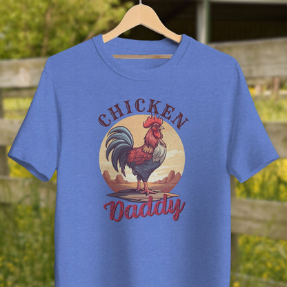 Mens Shirts Adult T-Shirt / Heather Columbia Blue / XS Chicken Daddy Rooster Shirt