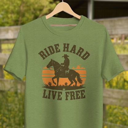 Mens Shirts Adult T-Shirt / Heather Green / XS Ride Hard Live Free Shirt