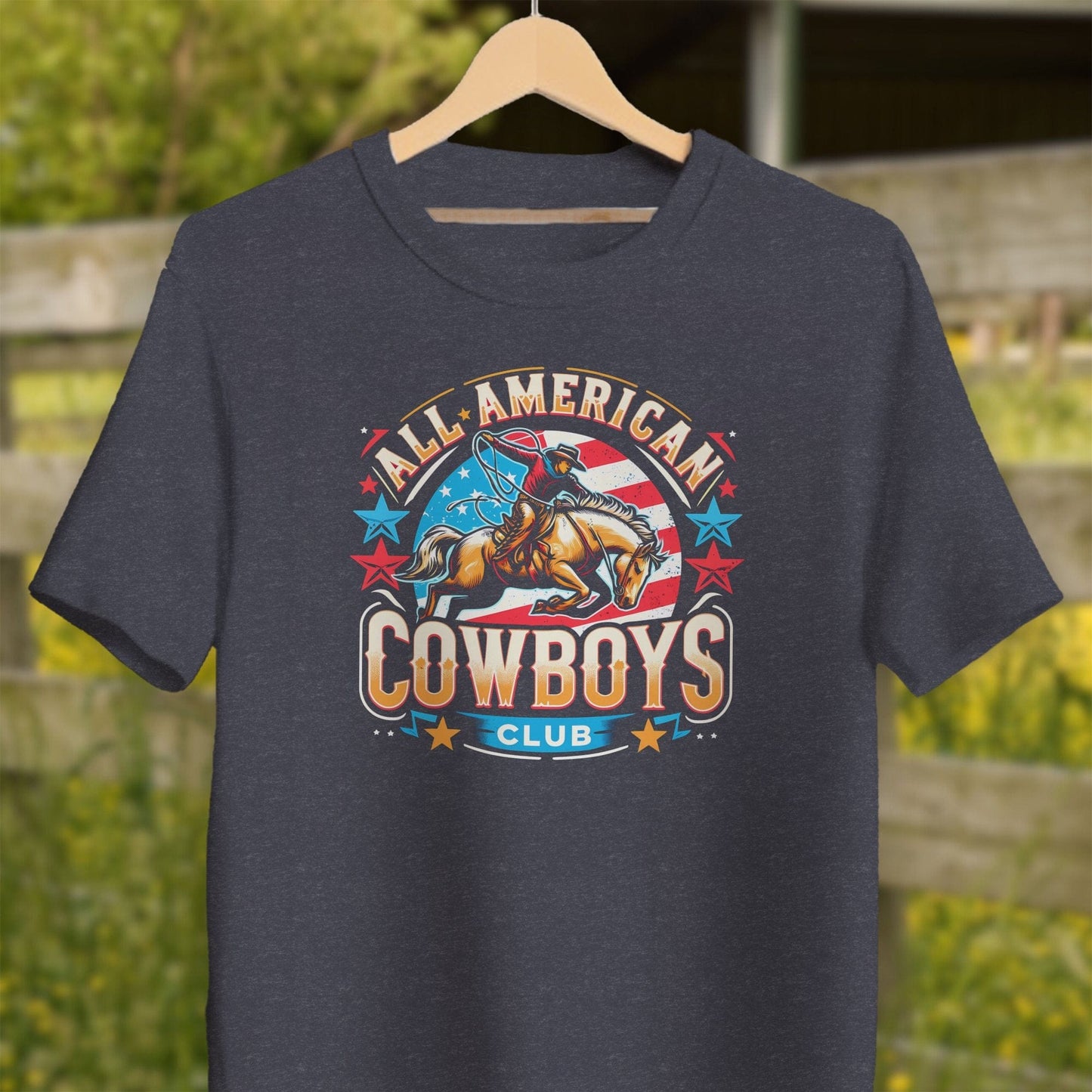 Mens Shirts Adult T-Shirt / Heather Navy / XS All American Cowboys Club Shirt