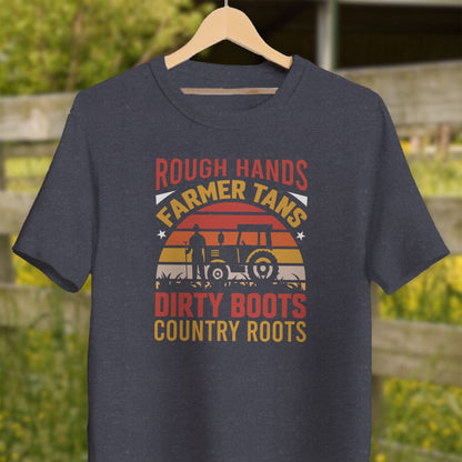 Mens Shirts Adult T-Shirt / Heather Navy / XS Rough Hands Farmer Tans Shirt