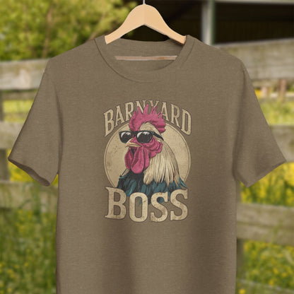 Mens Shirts Adult T-Shirt / Heather Olive / XS Barnyard Boss Rooster Shirt