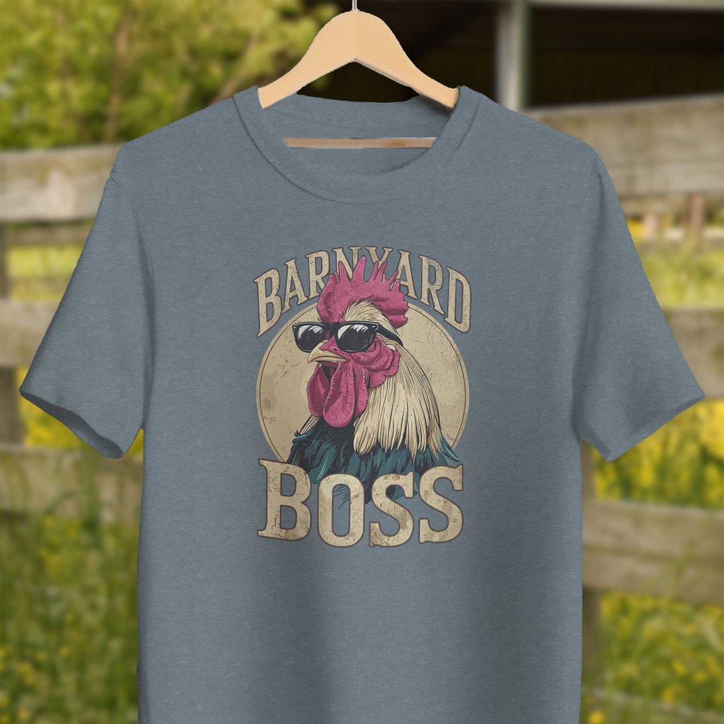 Mens Shirts Adult T-Shirt / Heather Slate / XS Barnyard Boss Rooster Shirt