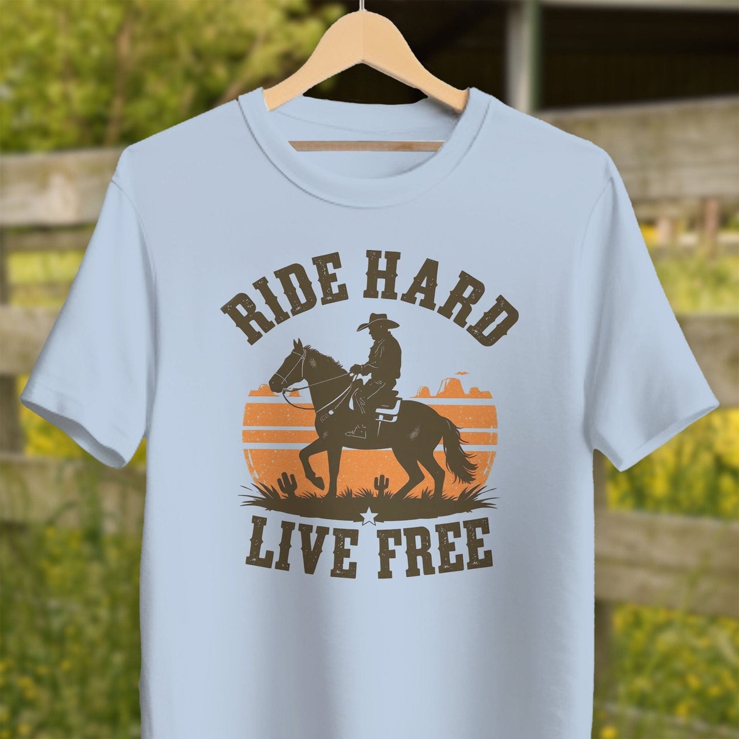 Mens Shirts Adult T-Shirt / Light Blue / XS Ride Hard Live Free Shirt