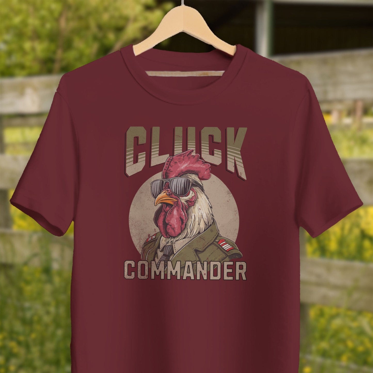 Mens Shirts Adult T-Shirt / Maroon / XS Cluck Commander Shirt