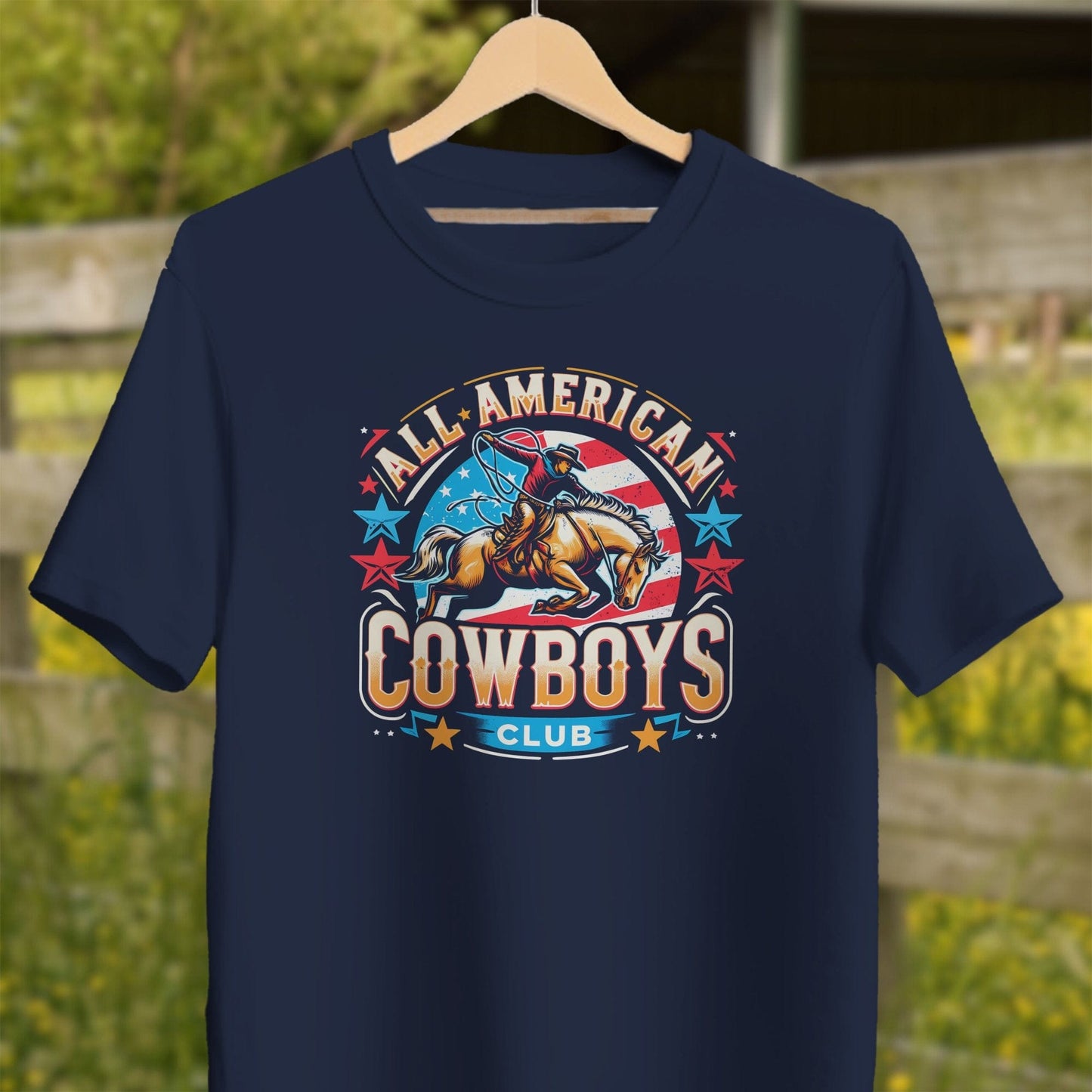 Mens Shirts Adult T-Shirt / Navy / XS All American Cowboys Club Shirt