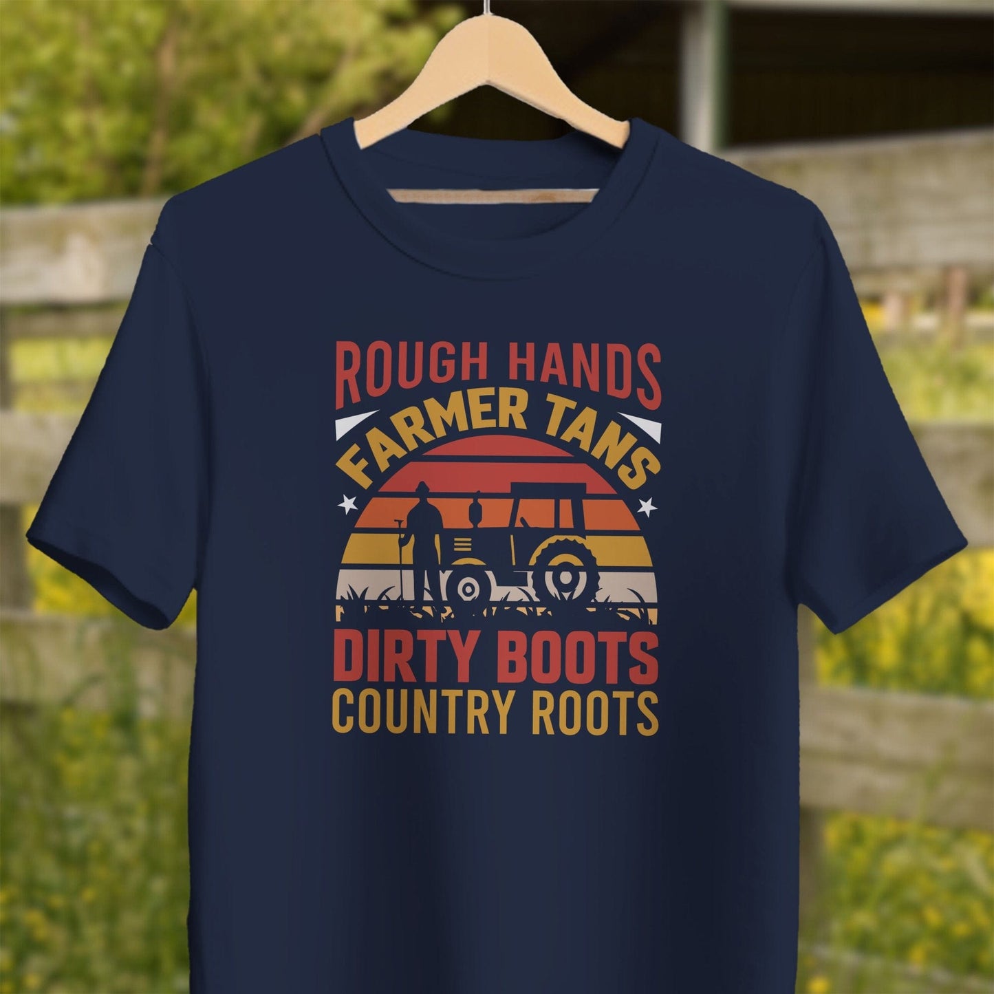 Mens Shirts Adult T-Shirt / Navy / XS Rough Hands Farmer Tans Shirt