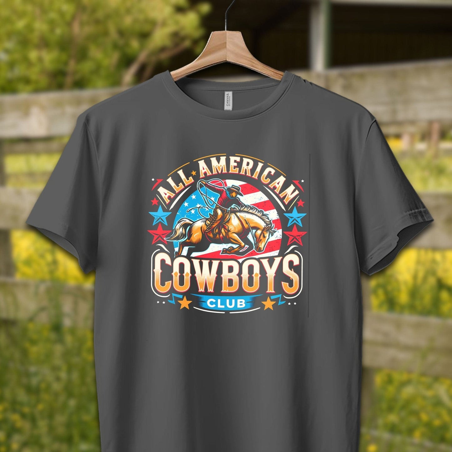 Mens Shirts Adult T-Shirt / S / Asphalt All American Cowboys Club Shirt