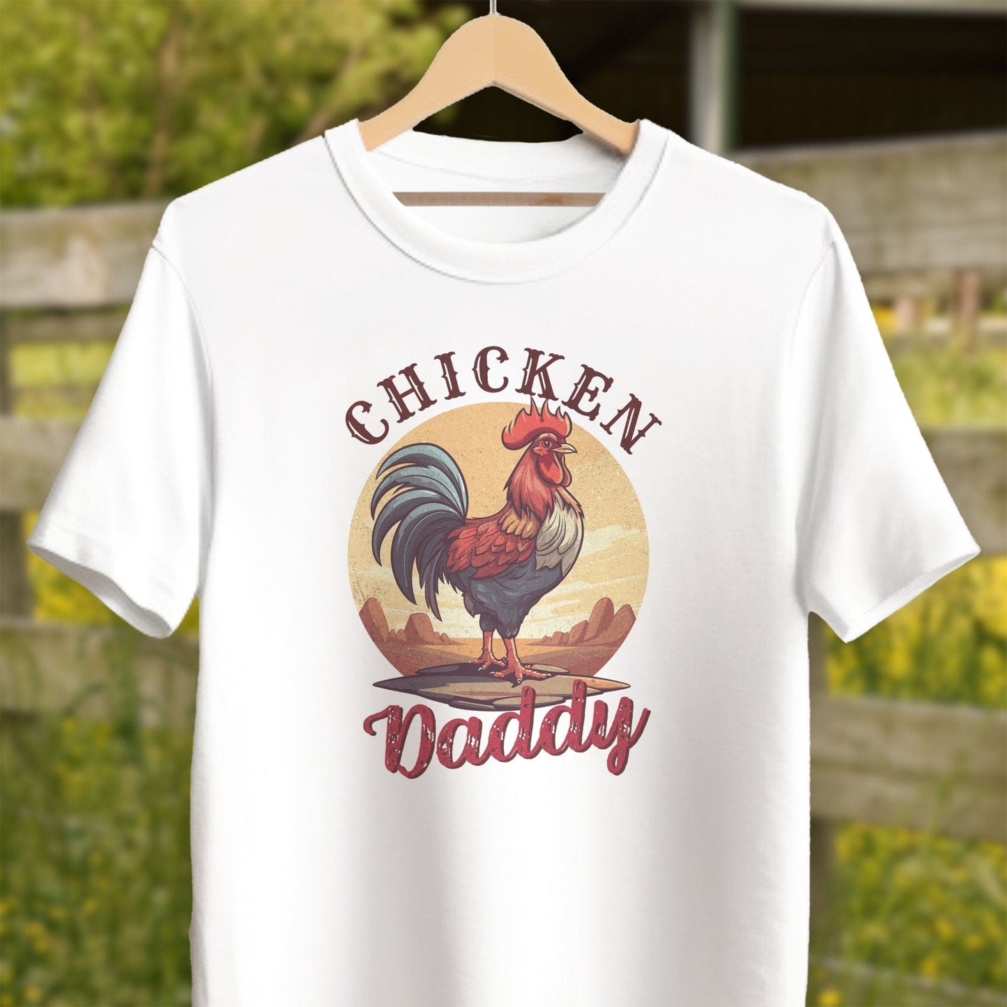 Mens Shirts Adult T-Shirt / White / XS Chicken Daddy Rooster Shirt