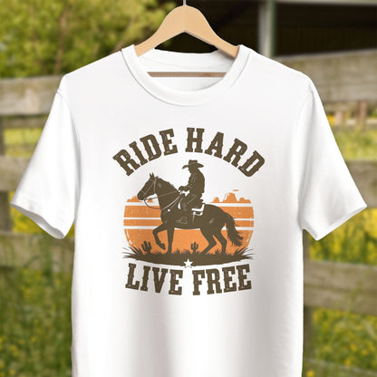 Mens Shirts Adult T-Shirt / White / XS Ride Hard Live Free Shirt